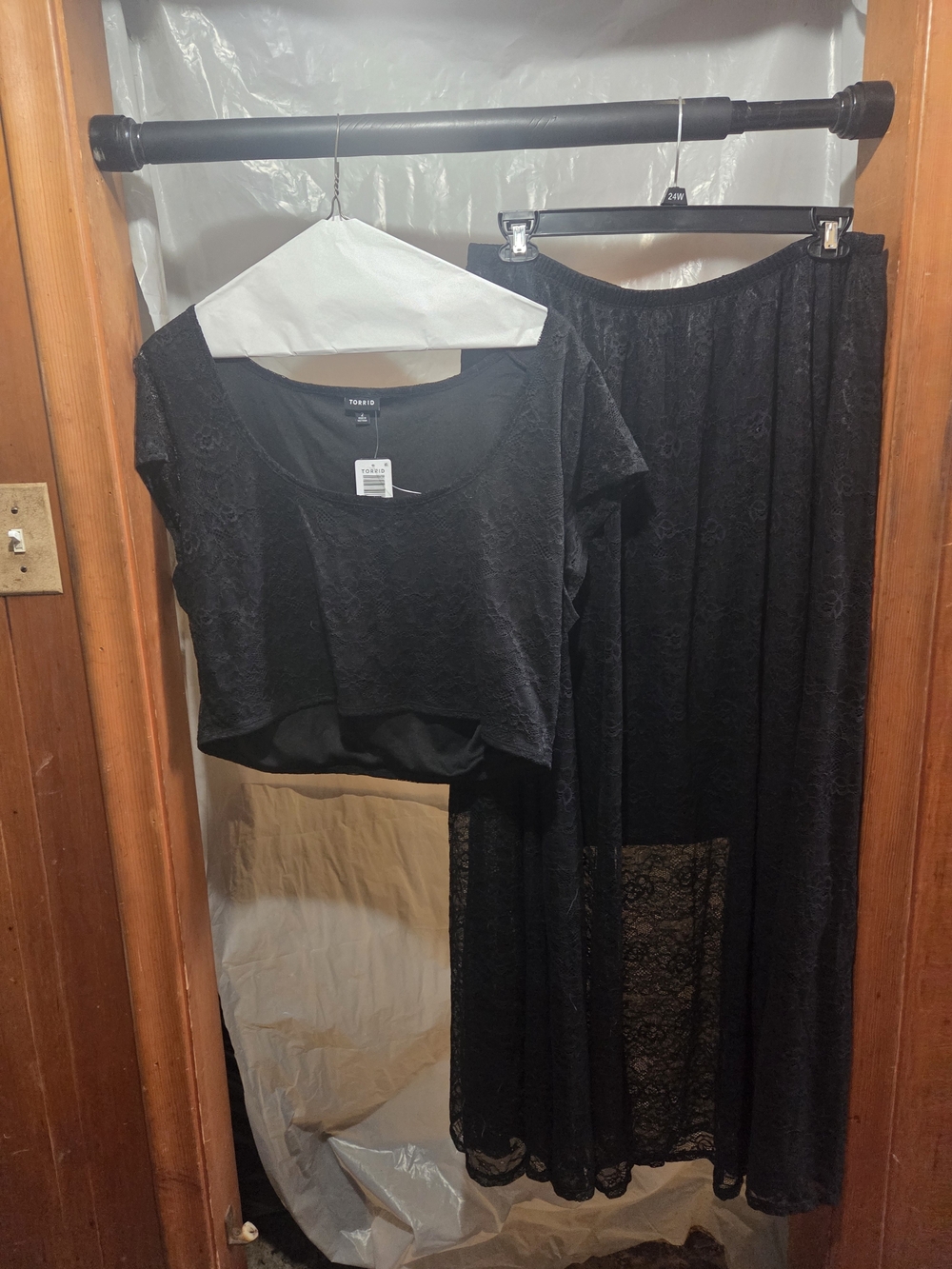 torrid Black Lace Maxi Skirt with Matching Black Crop Top